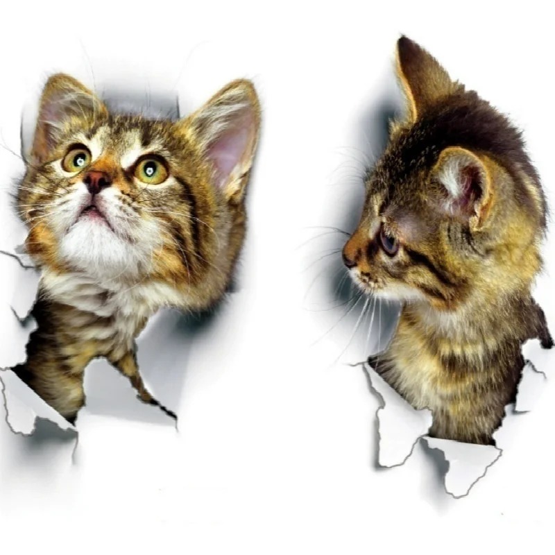 3pcs 3D Cute Cat Self-adhesive - Pvc Panel Background avis et prix