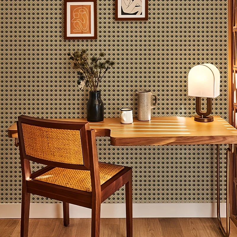 45cm Retro Rattan Pattern Self - Pvc Panel Background avis et prix