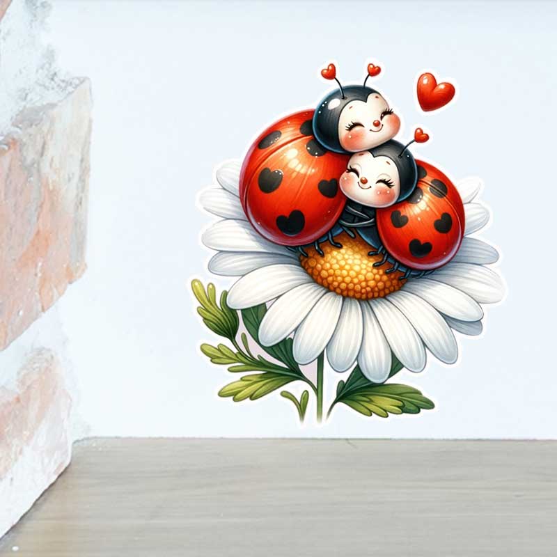 Cute Ladybug Wall Stickers Liv - Pvc Panel Background avis et prix