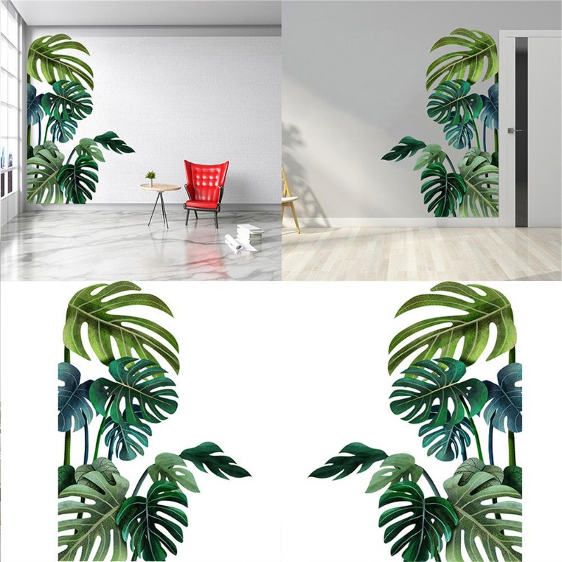 Large Nordic Green Leaf Wall S - Pvc Panel Background avis et prix