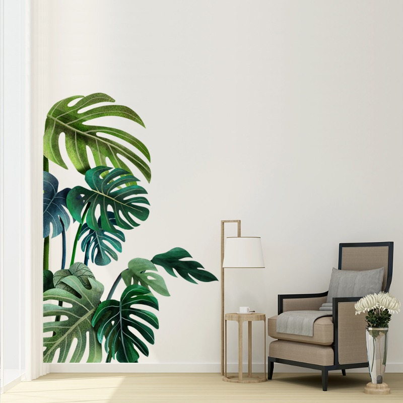 Large Nordic Green Leaf Wall S - Pvc Panel Background avis et prix