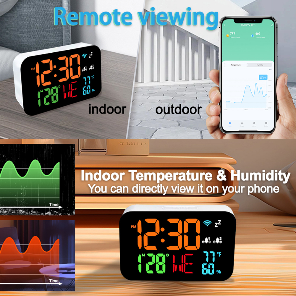 Tuya WiFi Desktop Clock Calend - Digital Hygrometer Probe avis et prix