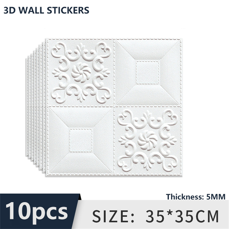 10pcs 3D Tile Brick Wall Stick - Pvc Panel Background avis et prix