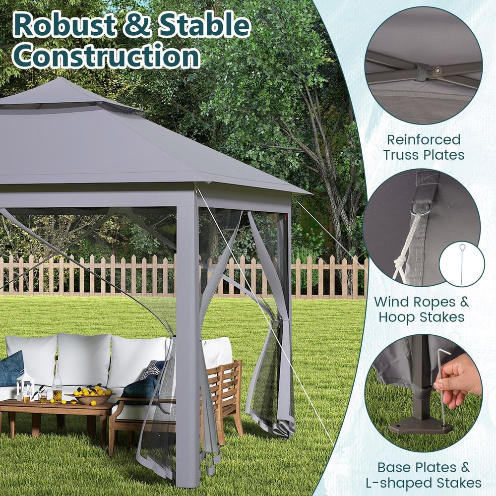 ft 11 ft Pop up Gazebo, Portab - Screen Top Mesh avis et prix