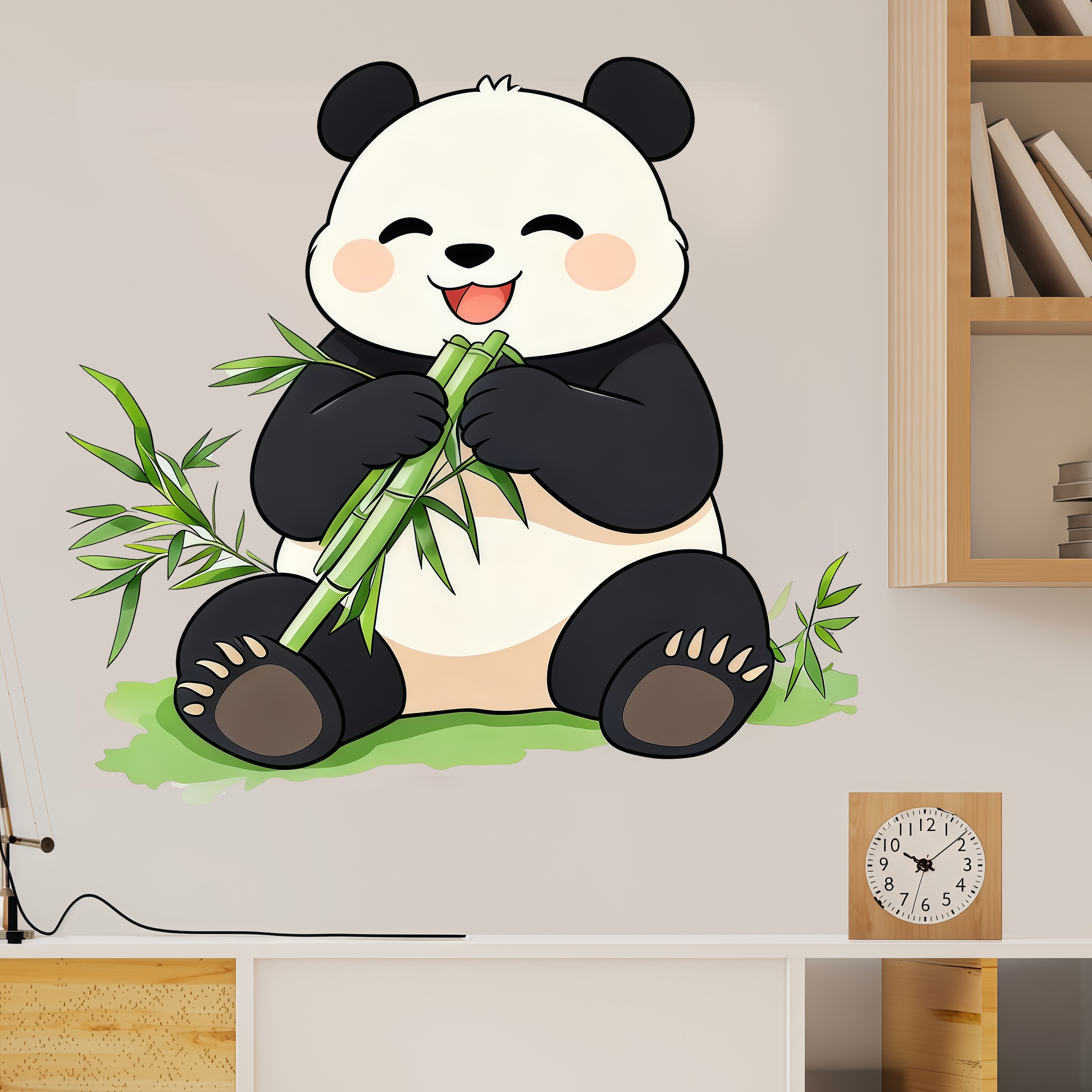 Bamboo And Panda Wall Decals S - Pvc Panel Background avis et prix