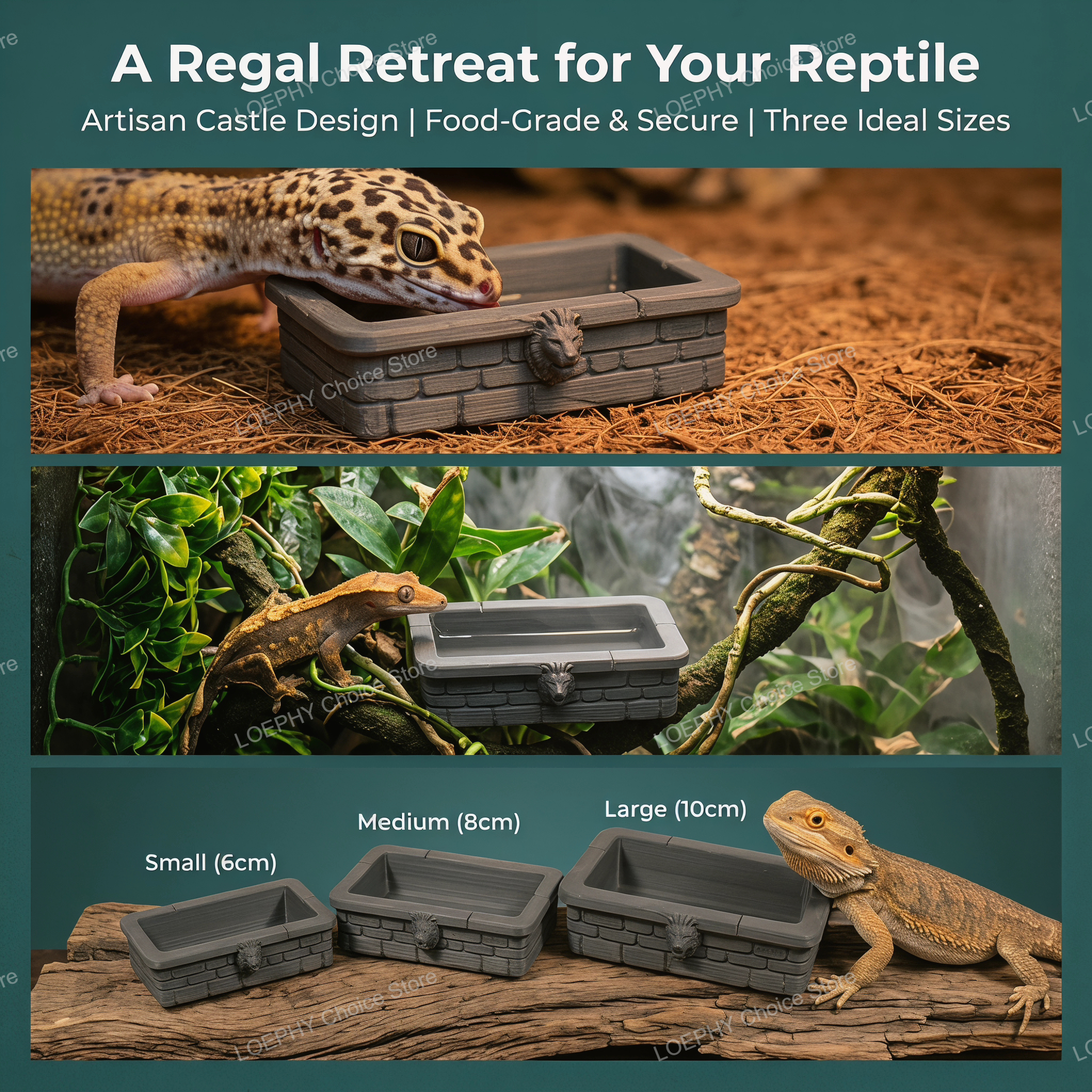 Reptile Water Bowl 3D Printed  - Water Dish Reptile avis et prix