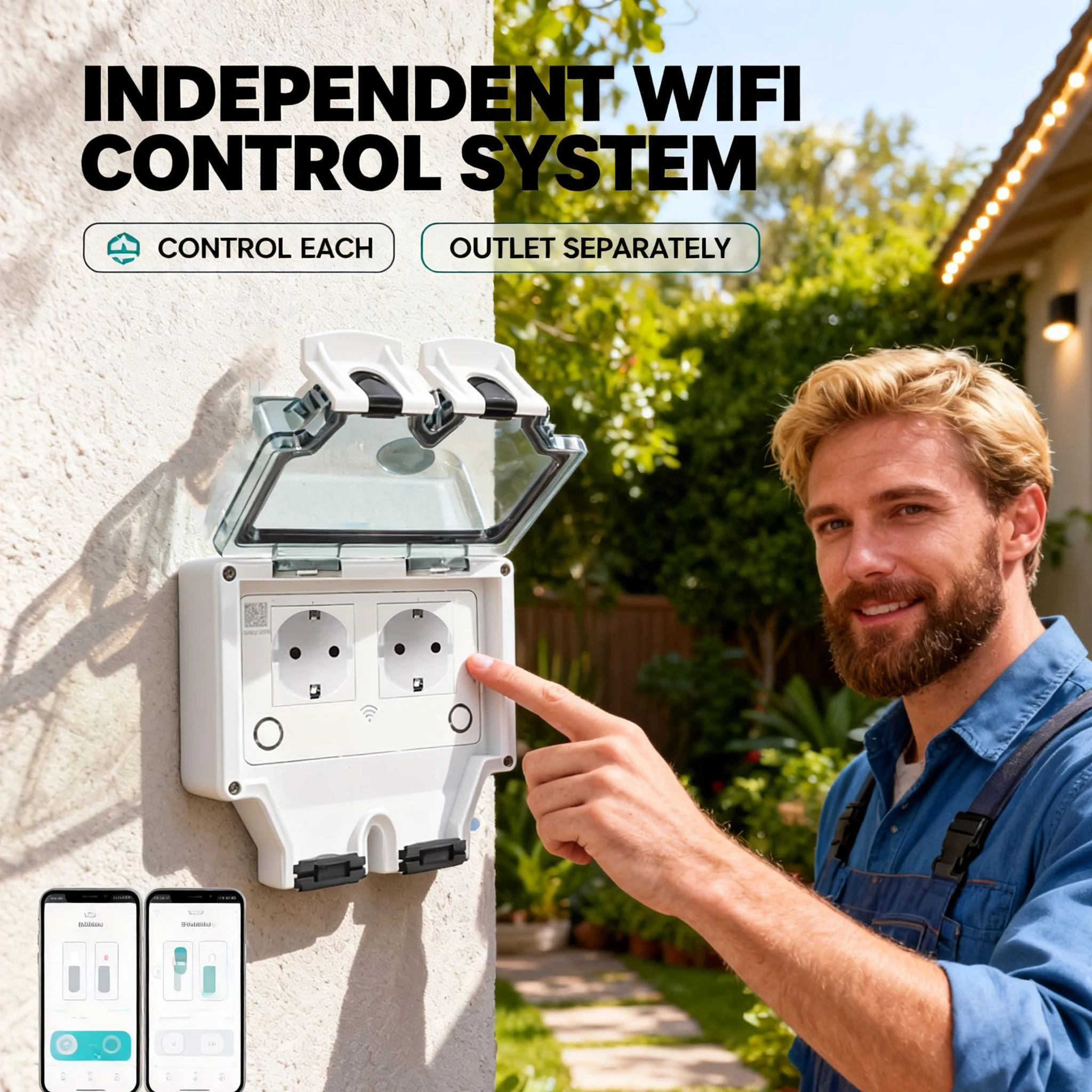 Tuya Waterproof Electrical Wal - Timer Dual Outlet avis et prix