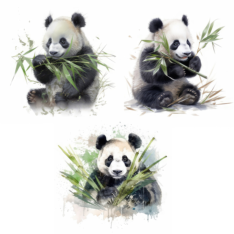 C76# Watercolor panda wall sti - Pvc Panel Background avis et prix