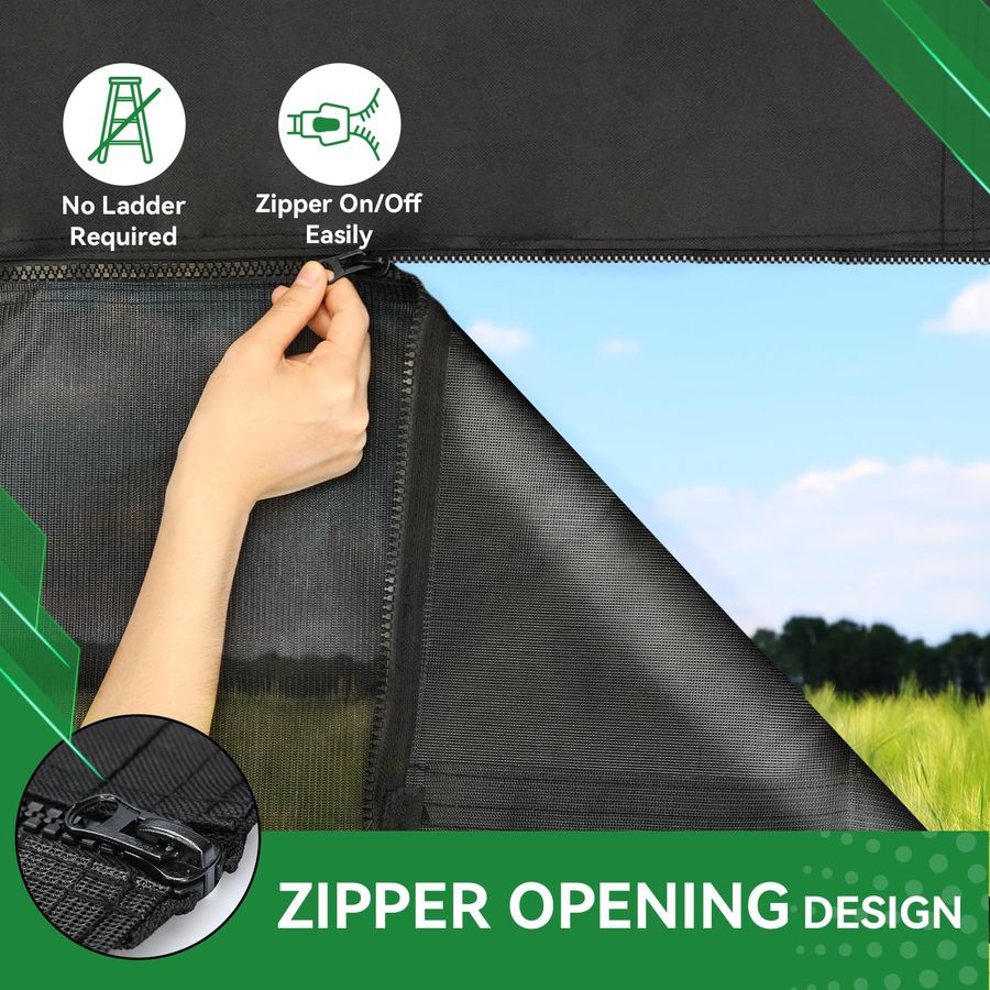 Awning Shade Screen with Zippe - Screen Top Mesh avis et prix