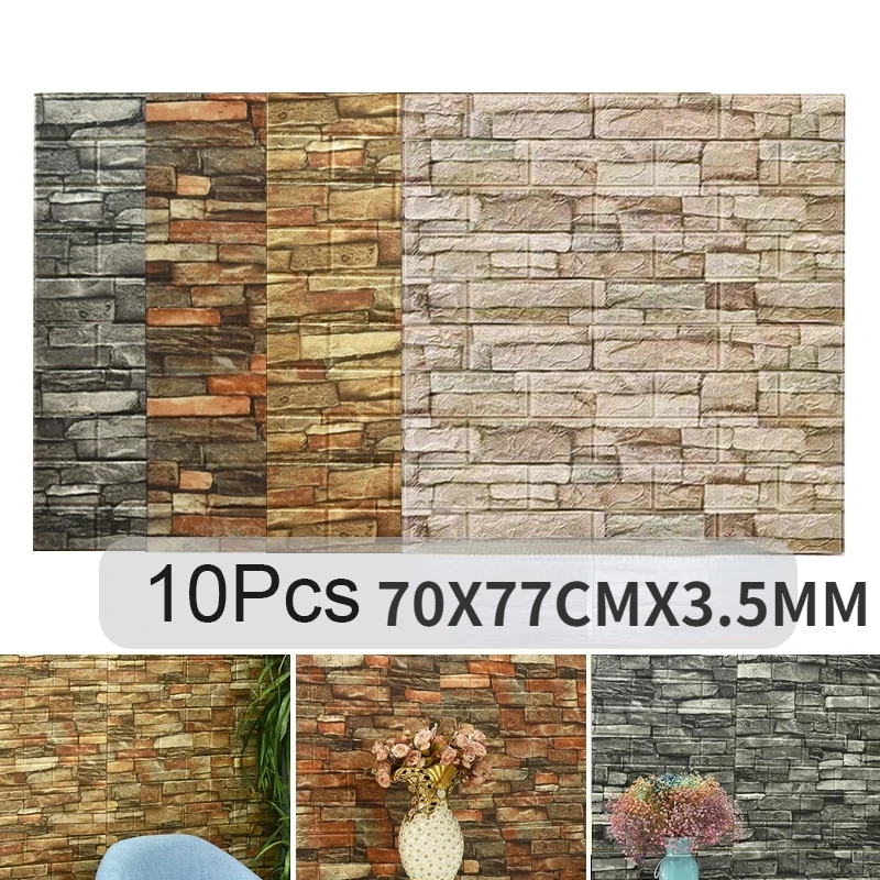 10PCS Self Adhesive 3D Brick W - Pvc Panel Background avis et prix