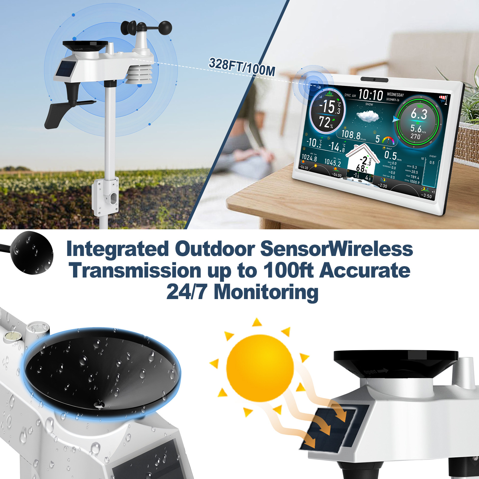 10.1 Inch HD TFT Display WiFi  - Digital Hygrometer Probe avis et prix