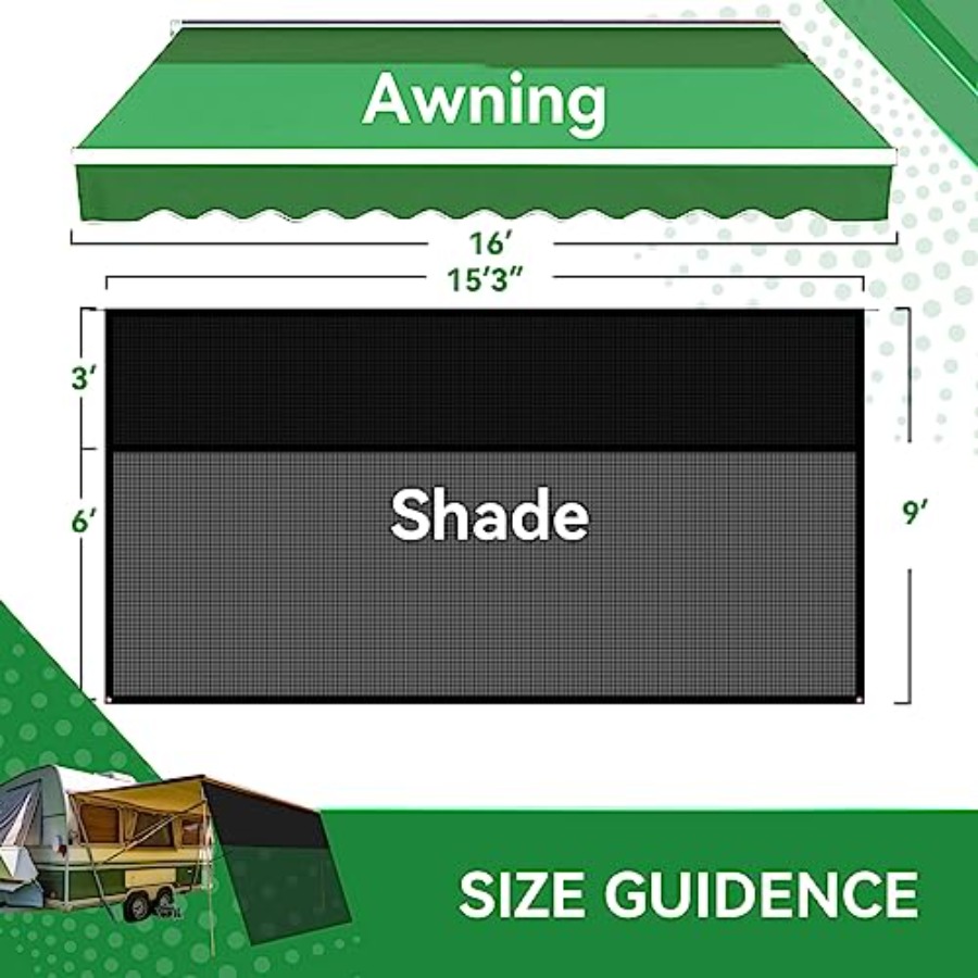RV Awning Shade Screen 9' x 15 - Screen Top Mesh avis et prix