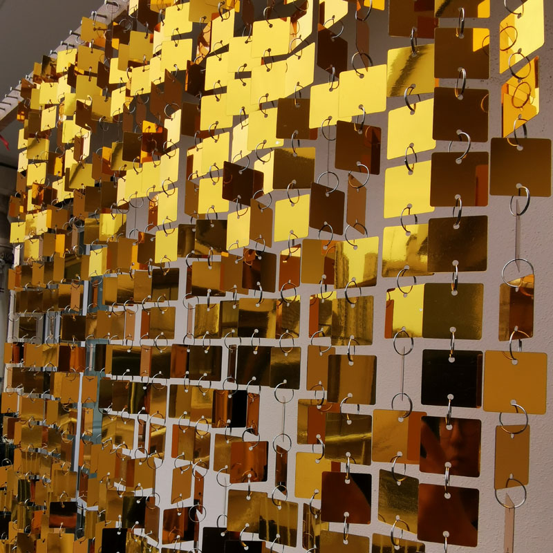3cm Gold Silver Square Sequins - Pvc Panel Background avis et prix