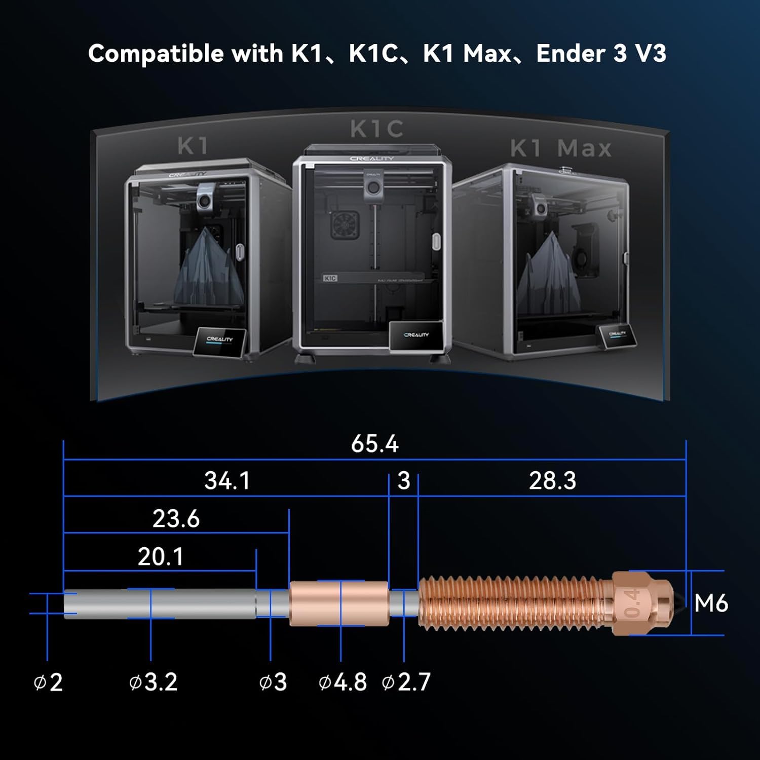 Creality K1C Nozzle Unicorn Qu - Ceramic Heat Emitter avis et prix